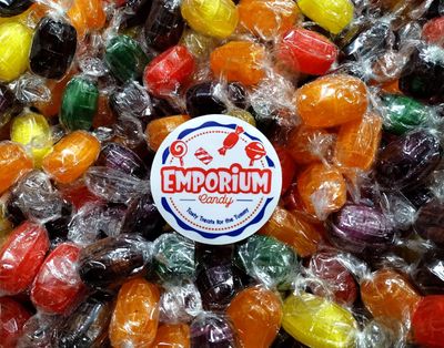 Assorted Fruit and Root Beer Barrels - 2 lbs Bulk Individually Wrapped Orange, Cherry, Apple, Lemon, Grape, Root Beer Fresh Sweet Hard Candy