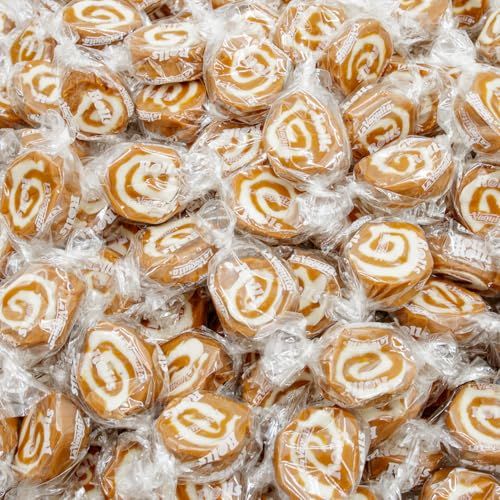 COCONUT ROLLS Caramel Candy 1 lb - Soft &amp; Chewy, Old Fashioned, Individually Wrapped, Bulk Candies in Resealable Bag