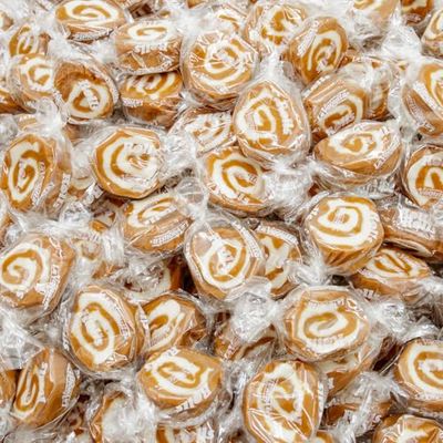 COCONUT ROLLS Caramel Candy 1 lb - Soft &amp; Chewy, Old Fashioned, Individually Wrapped, Bulk Candies in Resealable Bag