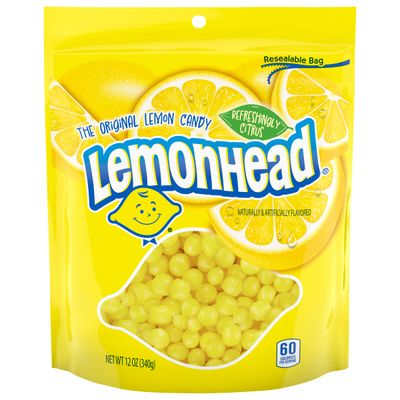 Lemonhead Hard Lemon Candy, Refreshingly Citrus, Resealable Bag, 12 oz