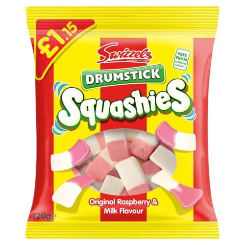 Swizzels Drumstick Squashies Original Raspberry &amp; Milk Flavour 12 x 120g PMP