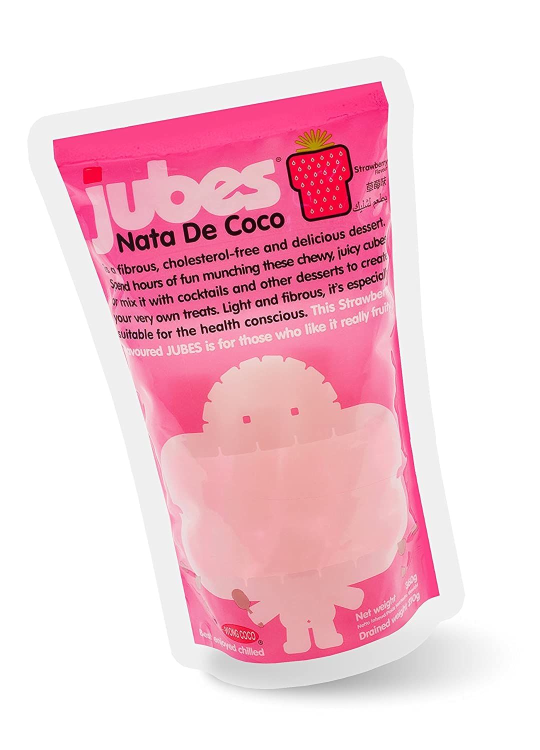 Instan Jelly Nata De Coco Strawberry Flavor by Jubes - 12.7oz (Pack of 1), 12.7 Ounce (Pack of 1)