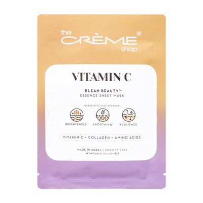 The Crme Shop Korean Skin Care Vitamin C Face Sheet Mask - Anti Aging, Dark Circles, Wrinkles, Increases Collagen Production for Sensitive, Oily, Dry Skin Type - 5 Sheets Set