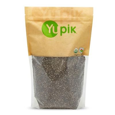 Yupik Organic Black Chia Seeds, 2.2 lb (35.2 oz), Gluten-Free, GMO-Free, Kosher, Vegan, Raw Plant-Based Superfood, Rich in Fiber, Source of Omega-3, Gels Easily, Perfect for Smoothies &amp; Chia Pudding