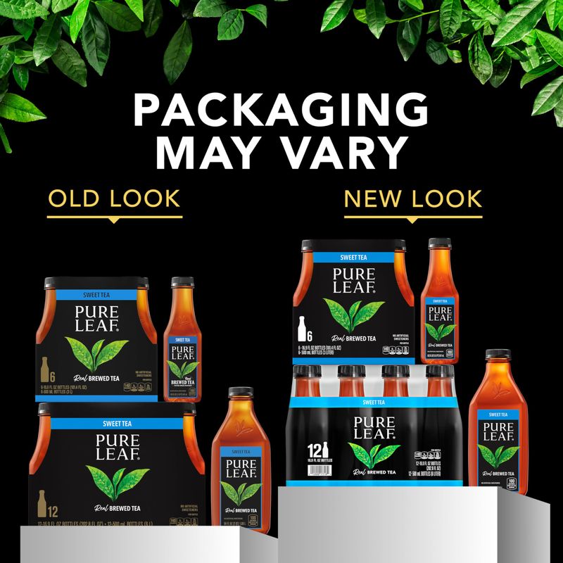 Pure Leaf Iced Tea, Unsweetened Real Brewed Tea, Zero Sugar &amp; Zero Calories, 18.5 Fl Oz (Pack of 12)