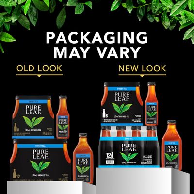 Pure Leaf Iced Tea, Unsweetened Real Brewed Tea, Zero Sugar &amp; Zero Calories, 18.5 Fl Oz (Pack of 12)