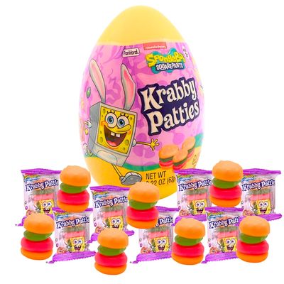 Frankford Spongebob Easter Eggs with Krabby Patty Gummies, Individually Wrapped Pieces Inside, 2.22 Ounces