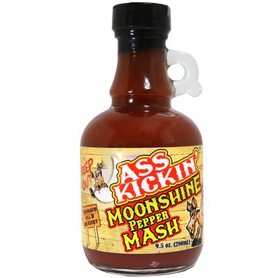 ASS KICKIN&#39; Moonshine Jalapeno Pepper Hot Sauce Mash 9.5oz - Try if you dare! - Perfect Gourmet Gift for the Hot Sauce Fan - Great for Making Hot Sauce