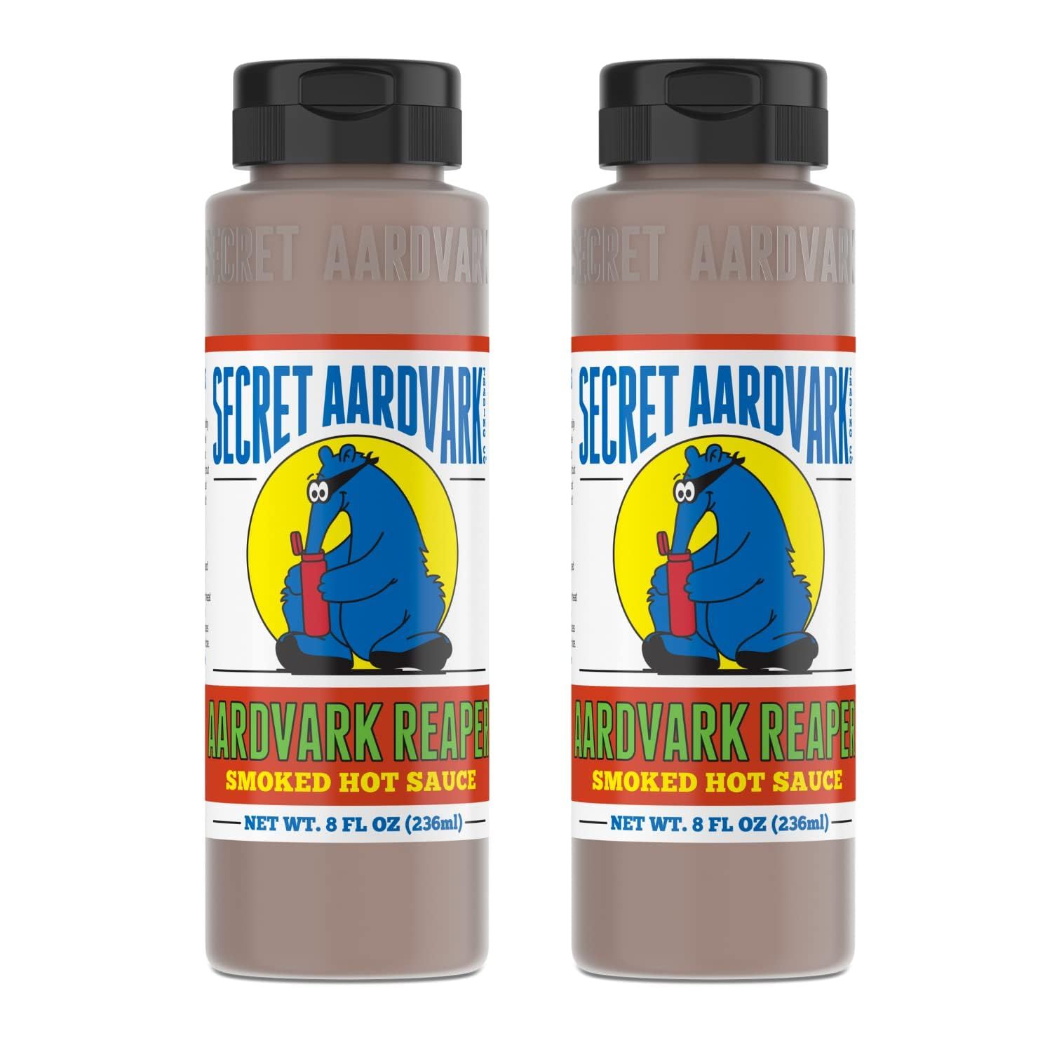Secret Aardvark Reaper Hot Sauce - Carolina Reaper Hot Sauce, Smoky, Low Carb, Dairy Free, Spicy BBQ Sauce, Hot Sauce &amp; Marinade - 8 fl oz 2 Pack