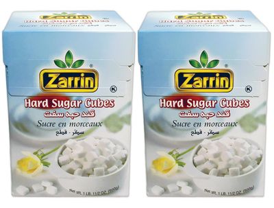 Zarrin Hard Sugar Cubes (2 PACK) - 500G 17.6 Oz, (Slow Dissolving)