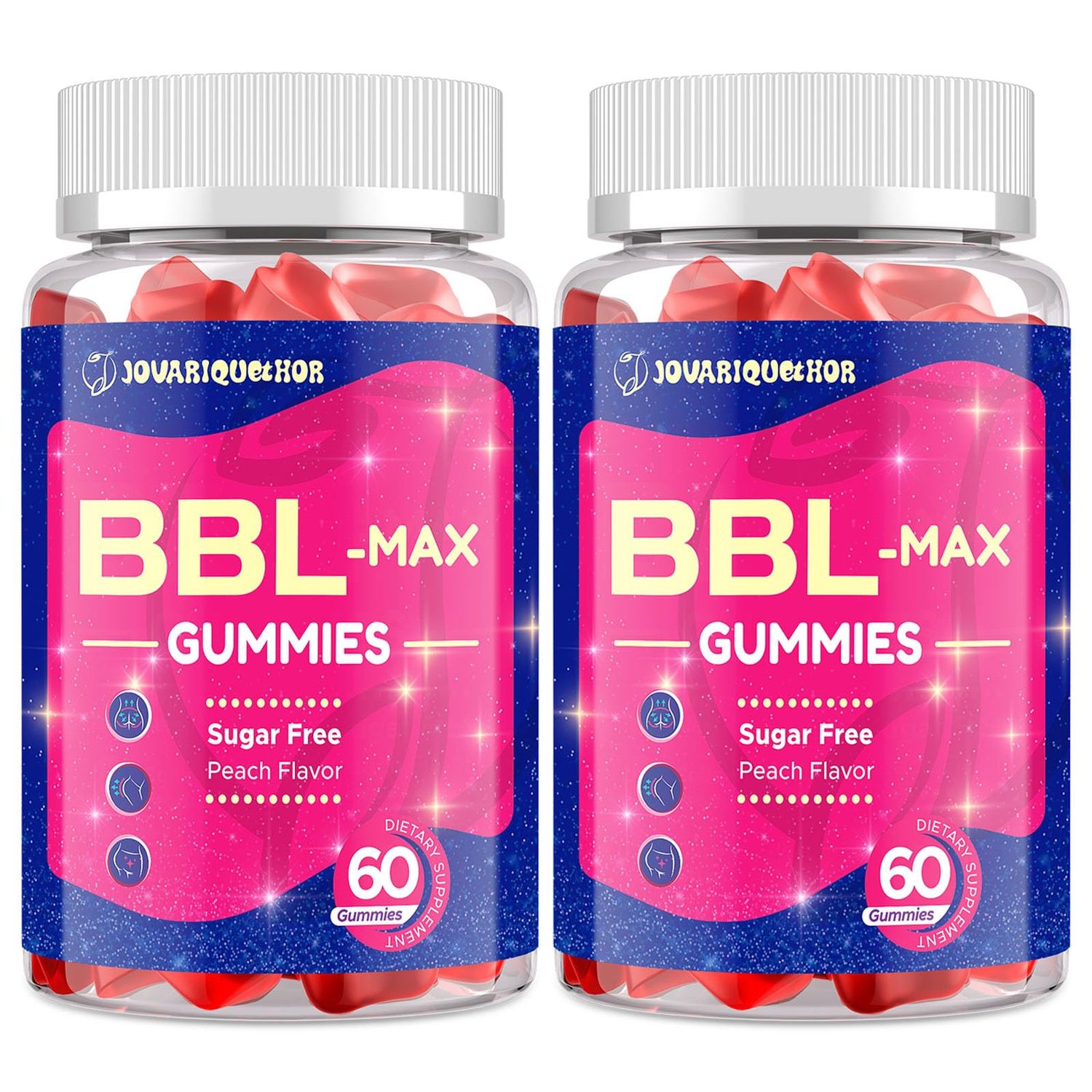 Jovariquethor Booty Gummies for Women - BBL Gummies with Multivitamins and Herbal Extracts - Peach Flavor - 120 Count