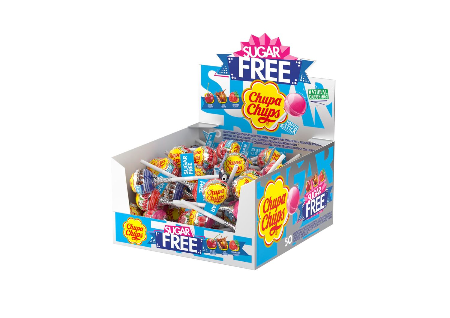 50 x Chupa Chups SUGAR FREE Lolly Assorted Flavours