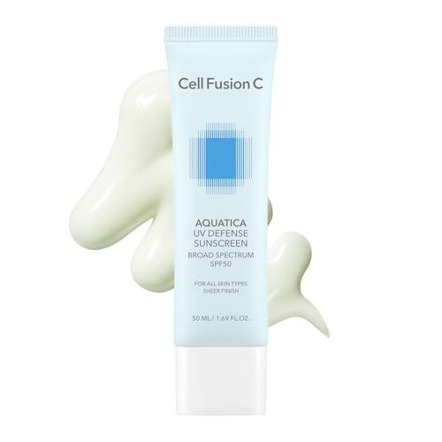 Cell Fusion C Aquatica UV Defense Face Sunscreen SPF 50, Hydrating SPF Moisturizer, Lightweight &amp; No White Cast, Korean Sunscreen for Face, 50ml / 1.69 fl.oz