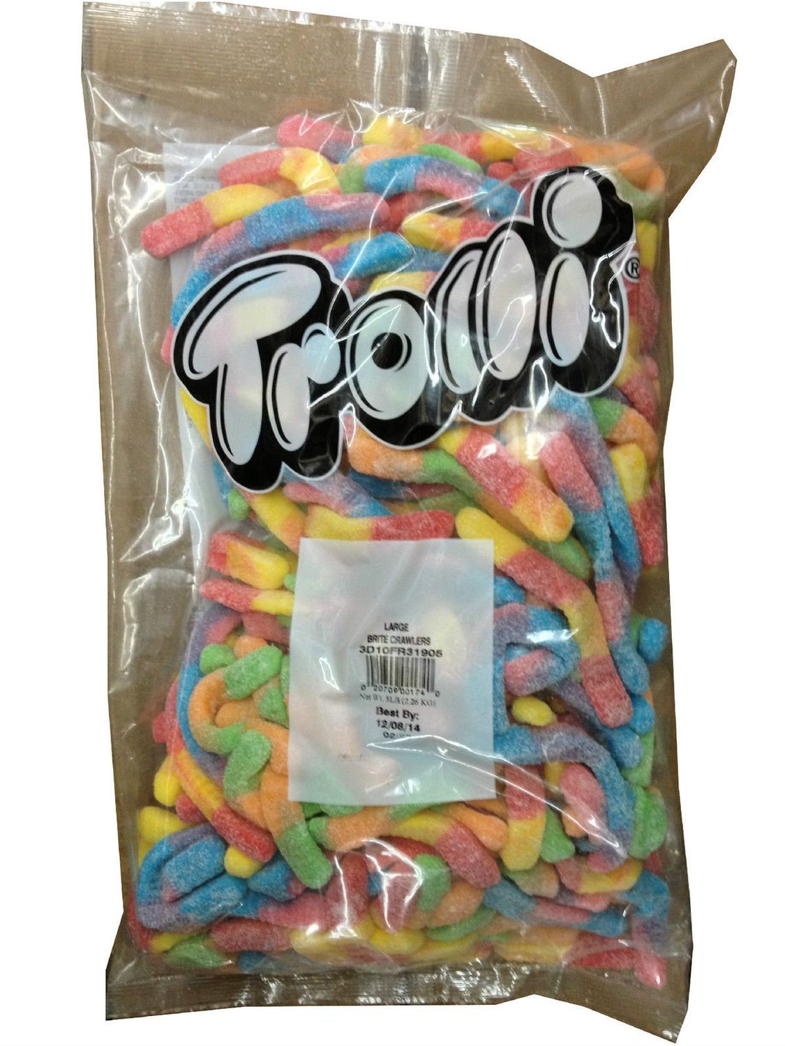 Trolli Gummy Candy Large Sour Brite Crawlers 5 Pound Bulk Bag