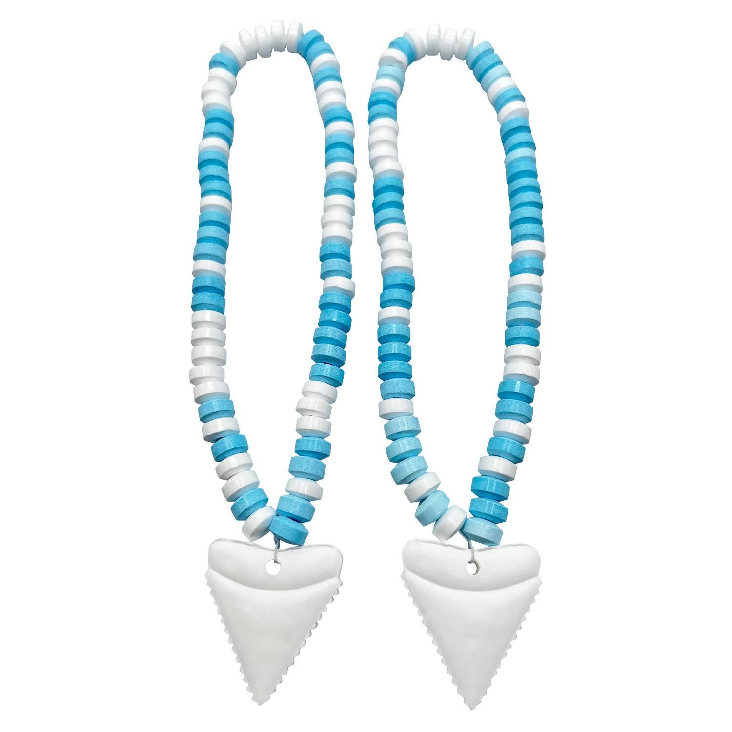 Shark Tooth Candy Necklaces Individually Wrapped (12 Pieces) Great for Baby Shark Theme - Ocean - Under The Sea - Birthday Party Favors for Kids