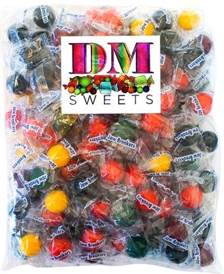 Jawbreakers Hard Candy - 100 Assorted Sweet Fruit Flavored Individually Wrapped Pieces per Bag