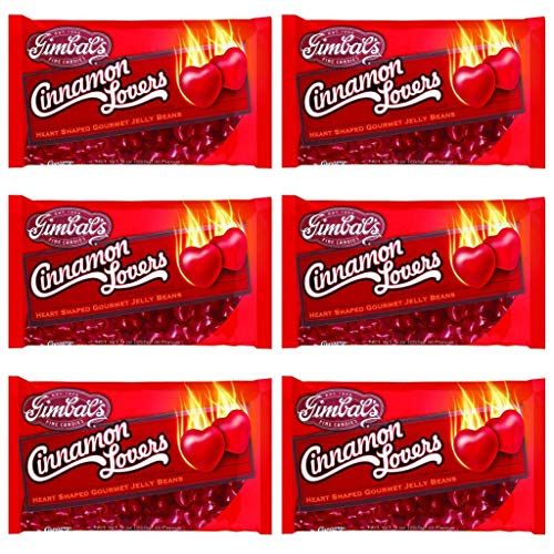 Gimbals Cinnamon Lovers Heart Shaped Candy Jelly Beans - Gluten Free Valentines Day Candy - 9 oz per Bag - Choose a 3, 4, or 6 Pack (6 Pack)