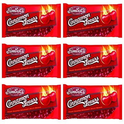 Gimbals Cinnamon Lovers Heart Shaped Candy Jelly Beans - Gluten Free Valentines Day Candy - 9 oz per Bag - Choose a 3, 4, or 6 Pack (6 Pack)