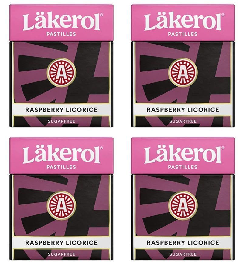 Cloetta Lakerol Raspberry Pastilles 4 Box of 25g
