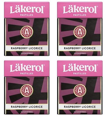 Cloetta Lakerol Raspberry Pastilles 4 Box of 25g