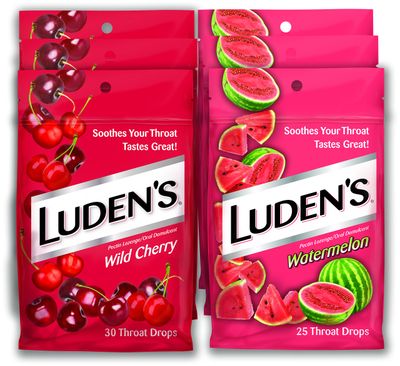 Luden&#39;s Wild Cherry &amp; Watermelon Throat Drops 30 &amp; 25 Drops 6 Bags