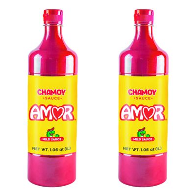 Amor Chamoy Sauce Bittersweet flavor 2,500 Scoville level Enjoy it with fruits, veggies, snacks, and drinks Kosher 33 fl oz bottle (Pack of 2)
