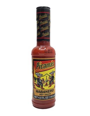 PICAMAS - Picamas Habanero Red Hot Sauce Salsa Brava 4.9oz (Pack of 3)
