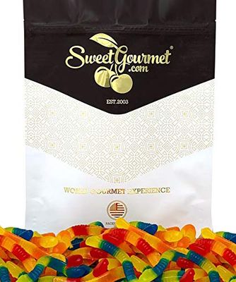 SweetGourmet Sugar Free Gummy Candy Worms 1 Pound