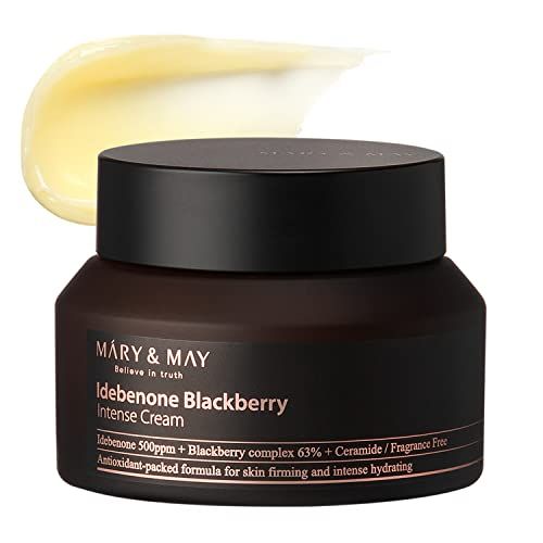 Mary&amp;May Idebenone Blackberry Intensive Care Cream 2.46oz Moisturizing, Skin Barrier Strengthening, Hydrating &amp; Elasticity EWG Green