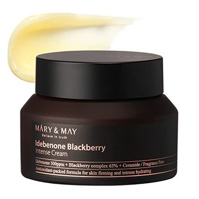 Mary&amp;May Idebenone Blackberry Intensive Care Cream 2.46oz Moisturizing, Skin Barrier Strengthening, Hydrating &amp; Elasticity EWG Green