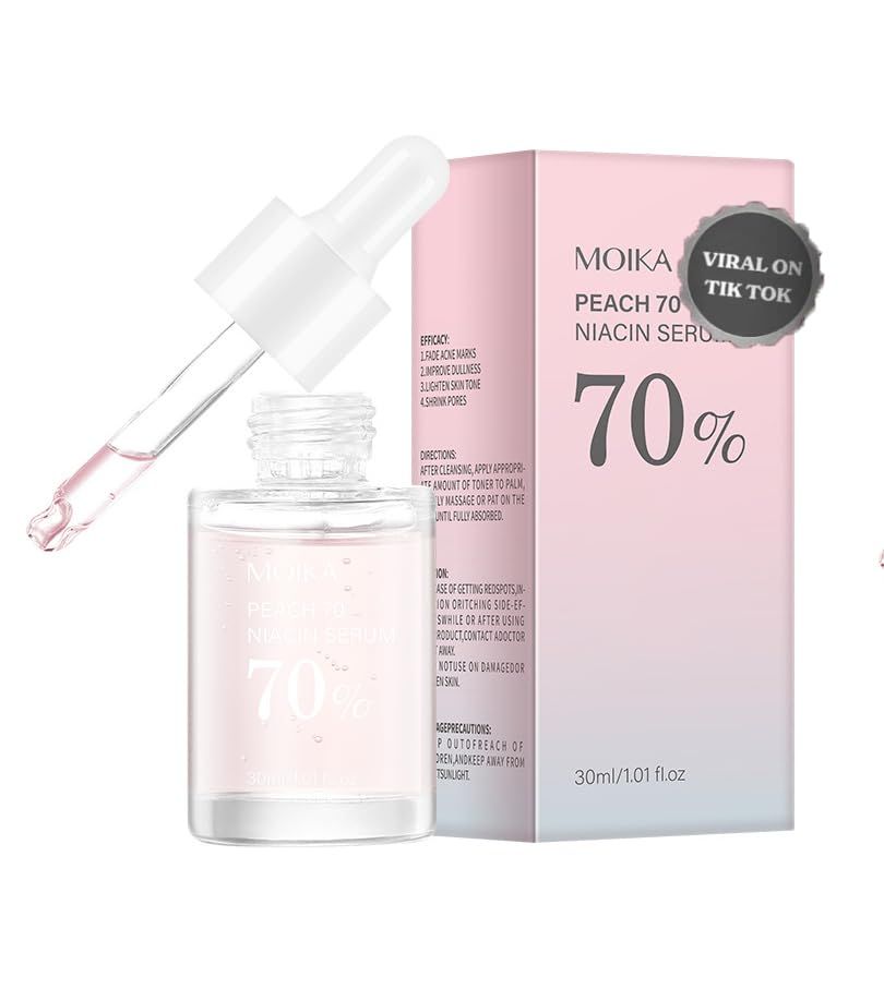 Peach 70 Niacinamide Serum 30ml /1 Fl ozPeach Fruit Extract Serum Vitamins C and E, Enhances Skin Eadiance Hydrating Face Serum for Women Daily