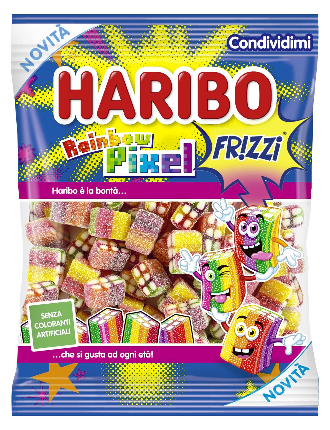 Haribo Rainbow Pixel Gummy Candy 160g