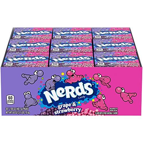 Nerds Grape &amp; Strawberry Candy 1.65 Ounce, Pack of 36