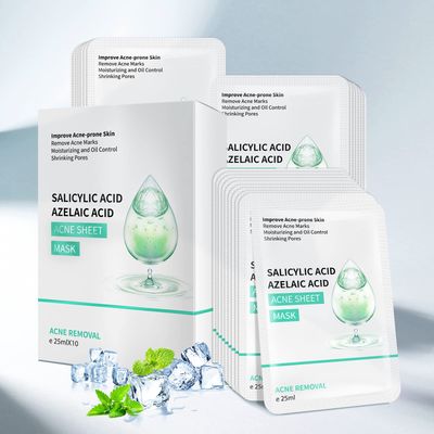 Facial Mask Anti Acne Face Masks Skin Care, Sheet Masks With Salicylic Acid Sheet For Acne Prone Hydrating Moisturizing Skincare for Scar Breakouts Pimple Beauty Oil Control Redness 10 Sheets