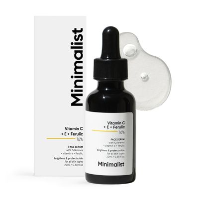 Minimalist 16% Vitamin C Serum with Antioxidants for Anti Aging &amp; Glow Reduces Skin Damage &amp; Redness to Brighten Dull Complexion For All Skin Types For Women &amp; Men 0.68 Fl Oz / 20 ml