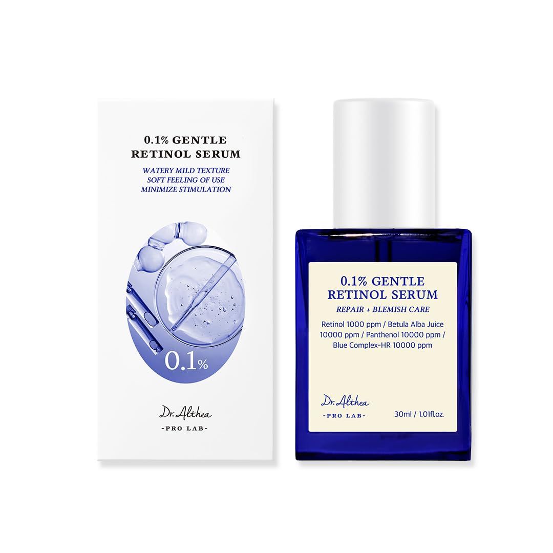 Dr.Althea 0.1 Gentle Retinol Serum - Korean skincare, 1.01fl.oz, Reduce Wrinkles, Fine Lines, &amp; Signs of Aging, Gentle Skincare for Day &amp; Night