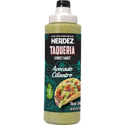 HERDEZ TAQUERIA STREET SAUCE Avocado Cilantro Taco Sauce, 9 oz Bottle, 8 Pack