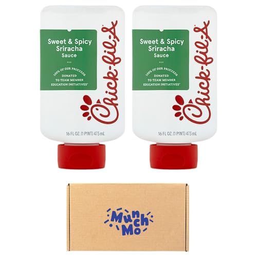 Chick Fil A Sweet &amp; Spicy Sriracha Sauce 2 Packs - 16oz Each Squeeze Bottles Resealable Containers
