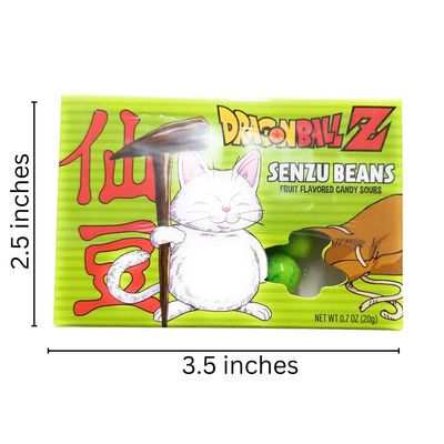 Dragonball Z Senzu Beans Candy Fruit Flavored DBZ Candy Sours (2 pack) with 2 Gosu Toys Stickers