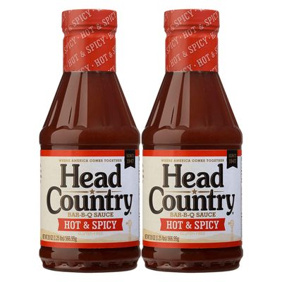 Head Country Bar-B-Q Sauce, Hot &amp; Spicy Flavor, 20oz (pack of 2)