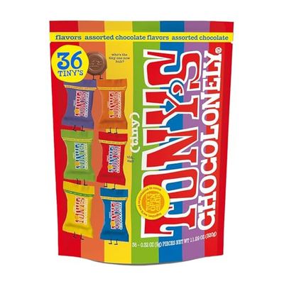 Tony&#39;s Chocolonely Assorted Milk Chocolate Pieces - Belgium Chocolate, Fairtrade &amp; B Corp Certified (36 pieces, 11.28 oz)