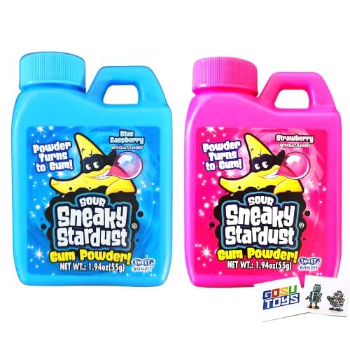 Kidsmania Sneaky Stardust Sour Gum Powder (2 Pack) with 2 Gosutoys Stickers