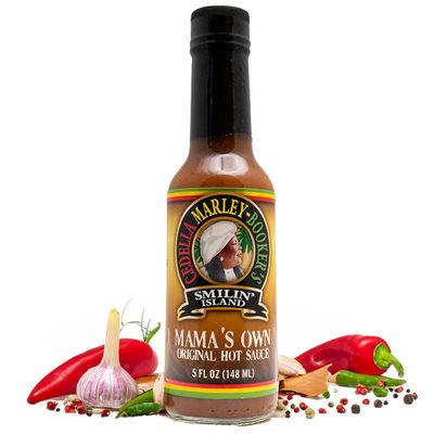 Mamas Own Original Hot Sauce by Cedella Marley Booker&#39;s Smilin Island -Habanero and Scotch Bonnet Peppers 1 Bottle 5 Ounce.
