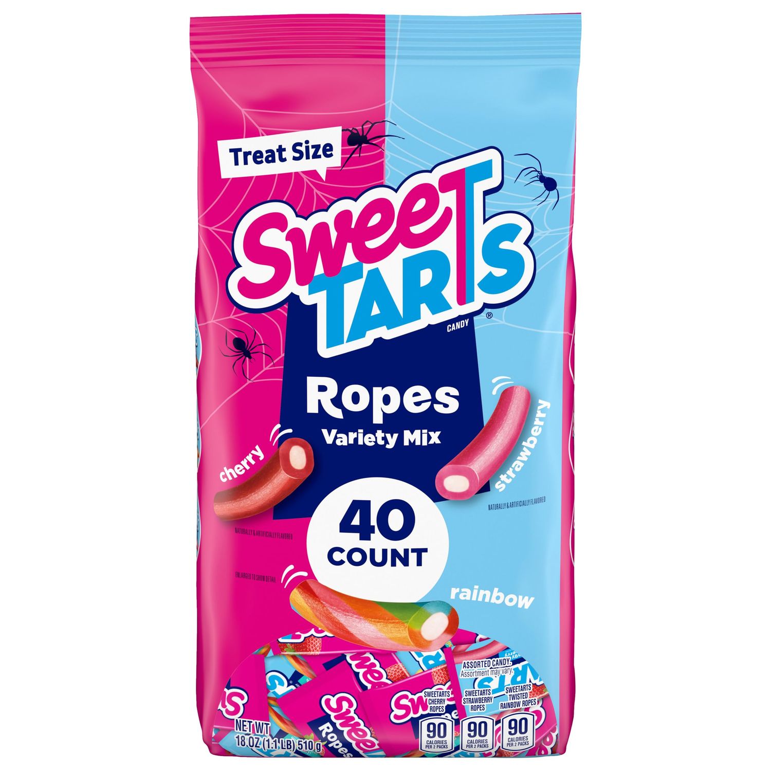 SweeTARTS Ropes, Halloween Candy Variety Mix Bag, Treat Size, 40 Count