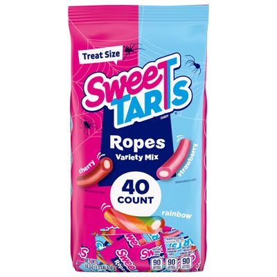 SweeTARTS Ropes, Halloween Candy Variety Mix Bag, Treat Size, 40 Count