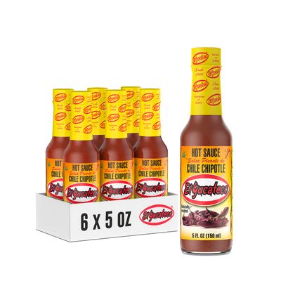 El Yucateco Chipotle Hot Sauce, 5 oz., 6 Pack, 2,100 Average Scoville Units, Gluten Free, Sugar Free