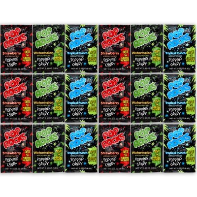 The Hampton Candy Company Pop Rocks Candy 18 Pack, 6 Flavors of Each - Watermelon, Strawberry, Tropical Punch