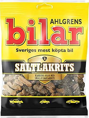 10 pack of 100g Ahlgrens Lakritz-Autos - Salta Bilar -Salt Lakrits