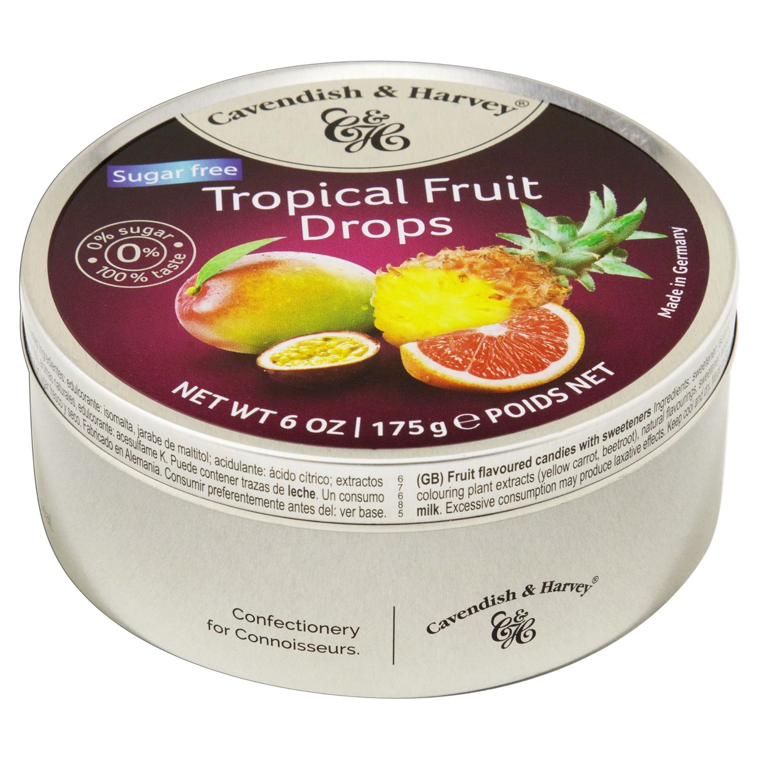 Cavendish &amp; Harvey, Tropical Fruit Candy, 6.2 oz Can
