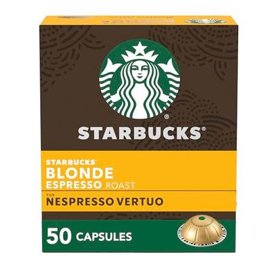 Starbucks by Nespresso Vertuo, Blonde Roast Espresso, 50-count Espresso Pods, Brews, 1.35 oz.